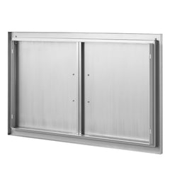 BBQ Access Door, 915x533 mm Double Outdoor Kitchen Door, Stainless Steel Flush Mount Door, Wall Vertical Door with Handles, for BBQ Island, Grilling Station, Outside Cabinet