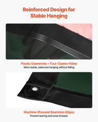 Welding Screen with Frame, 3-Panel 1.74 x 2.34m Welding Curtain Screen, Flame-Resistant Vinyl Protection Screens with 12 Wheels & 6-Level UV Protection for Workshop/Industrial Use, Dark Green