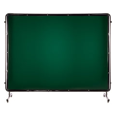 Welding Screen with Frame, 3-Panel 1.74 x 2.34m Welding Curtain Screen, Flame-Resistant Vinyl Protection Screens with 12 Wheels & 6-Level UV Protection for Workshop/Industrial Use, Dark Green