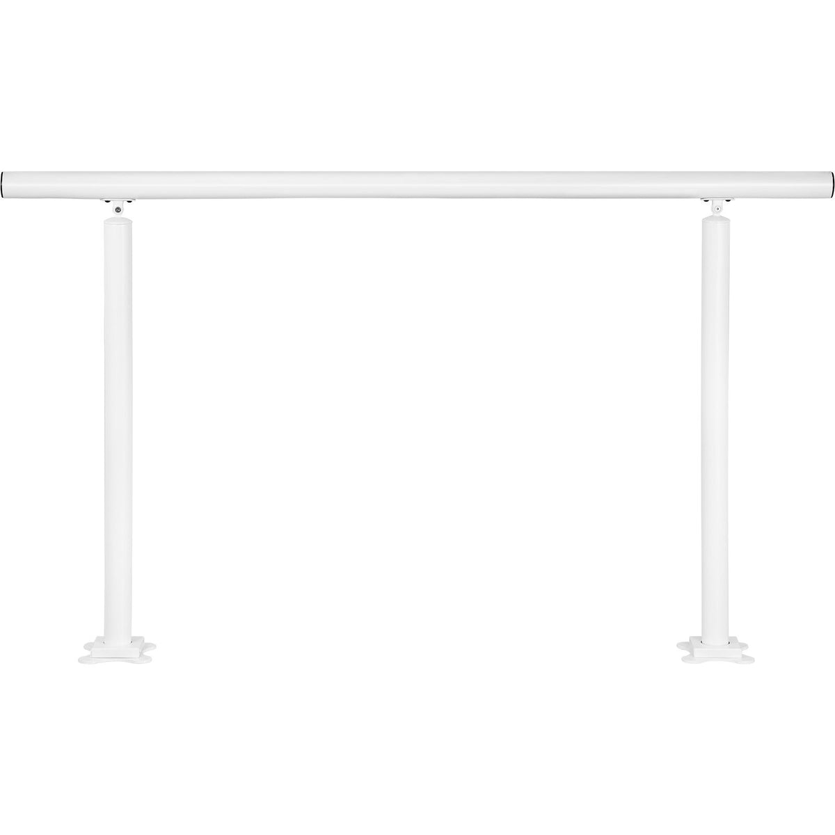 Outdoor Stair Railing Kit, 5 FT Handrails 0-5 Steps, Adjustable Angle White Aluminum Stair Hand Rail for The Elderly, Handrails for Outdoor Steps