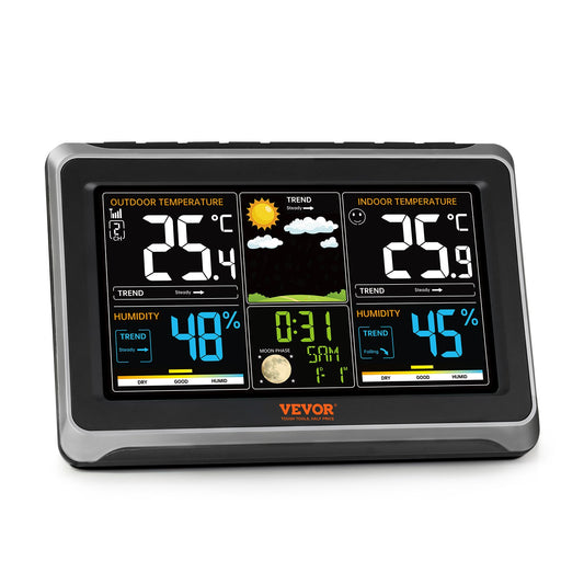 Weather Station Indoor Outdoor, Large Color Display, Wireless Digital Home Weather Station, with Sensor Atomic Clock Adjustable Backlight Forecast Data Calendar Alarm Alert Temperature
