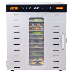 10 Trays Food Dehydrator Machine Stainless Steel 1000W Jerky Fruit Drying