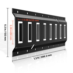 E-Track Tie-Down Rail Kit, 4 Pack 0.4 m E Tracks Set, 21 Pcs Includes 2 Ratchet Straps & 4 O-Rings & 4 Tie-Offs with D-Ring & 2 Single Slots & 8 End Caps & 1 Bag, Fit for Garages Vans Trailers