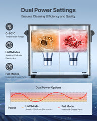 3L Ultrasonic Cleaner, Professional Ultrasonic Cleaner Machine with Knob Control, Stainless Steel Cleaning Machine with Basket and Cleaning Ball, for Watches, Razors, Jewelry, Coins and More