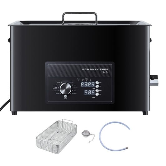 30L Ultrasonic Cleaner, Professional Ultrasonic Cleaner Machine with Knob Control, Stainless Steel Cleaning Machine with Basket and Cleaning Ball, for Watches, Razors, Jewelry, Coins and More