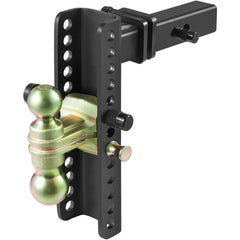 Adjustable Trailer Hitch, 25.4 cm Drop & 21.59 cm Rise Hitch Ball Mount with 5.08 cm Receiver, Solid Tube, 6350 kgs GTW, 5.08 cm & 5.08-0.79 cm 45# Steel Tow Balls with Key Lock for Truck Towing