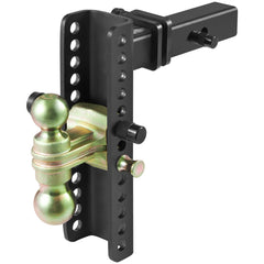 Adjustable Trailer Hitch, 25.4 cm Drop & 21.59 cm Rise Hitch Ball Mount with 5.08 cm Receiver, Solid Tube, 6350 kgs GTW, 5.08 cm & 5.08-0.79 cm 45# Steel Tow Balls with Key Lock for Truck Towing