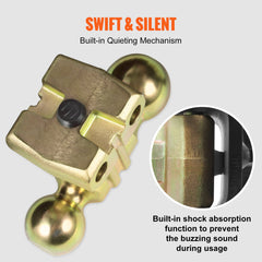 Adjustable Trailer Hitch, 25 cm Drop & 21.59 cm Rise Hitch Ball Mount with 6.35 cm Receiver Solid Tube, 6577 kgs GTW, 5.08 cm & 5.08-0.79 cm 45# Steel Tow Balls with Key Lock for Truck Towing