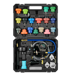 Coolant Pressure Tester Kit, 47Pcs Radiator Vacuum Refill Kit with 3 Metal Adapters, Universal Fit, Automotive Cooling System Pressure Tester Tool, with Pressures Pump & Plastic Filler