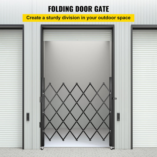 Single Folding Security Gate Folding Door Gate 37"W x 48"H Scissor Gate