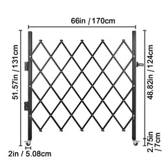 Single Folding Security Gate Folding Door Gate 48"H x 66"W Scissor Gate