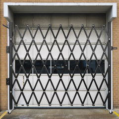 Single Folding Security Gate, 85" H x 95" W Folding Door Gate, Steel Accordion Security Gate, Flexible Expanding Security Gate, Rolling Barricade Gate, Scissor Gate/Door with Padlock
