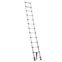 3.8m Telescoping Ladder, Aluminum Lightweight Multi-Purpose Collapsible Extension, One-Touch Retraction Ladder, Heavy Duty 150kg Max Capacity with Non-Slip Feet, for Home, Outdoor Work, Loft