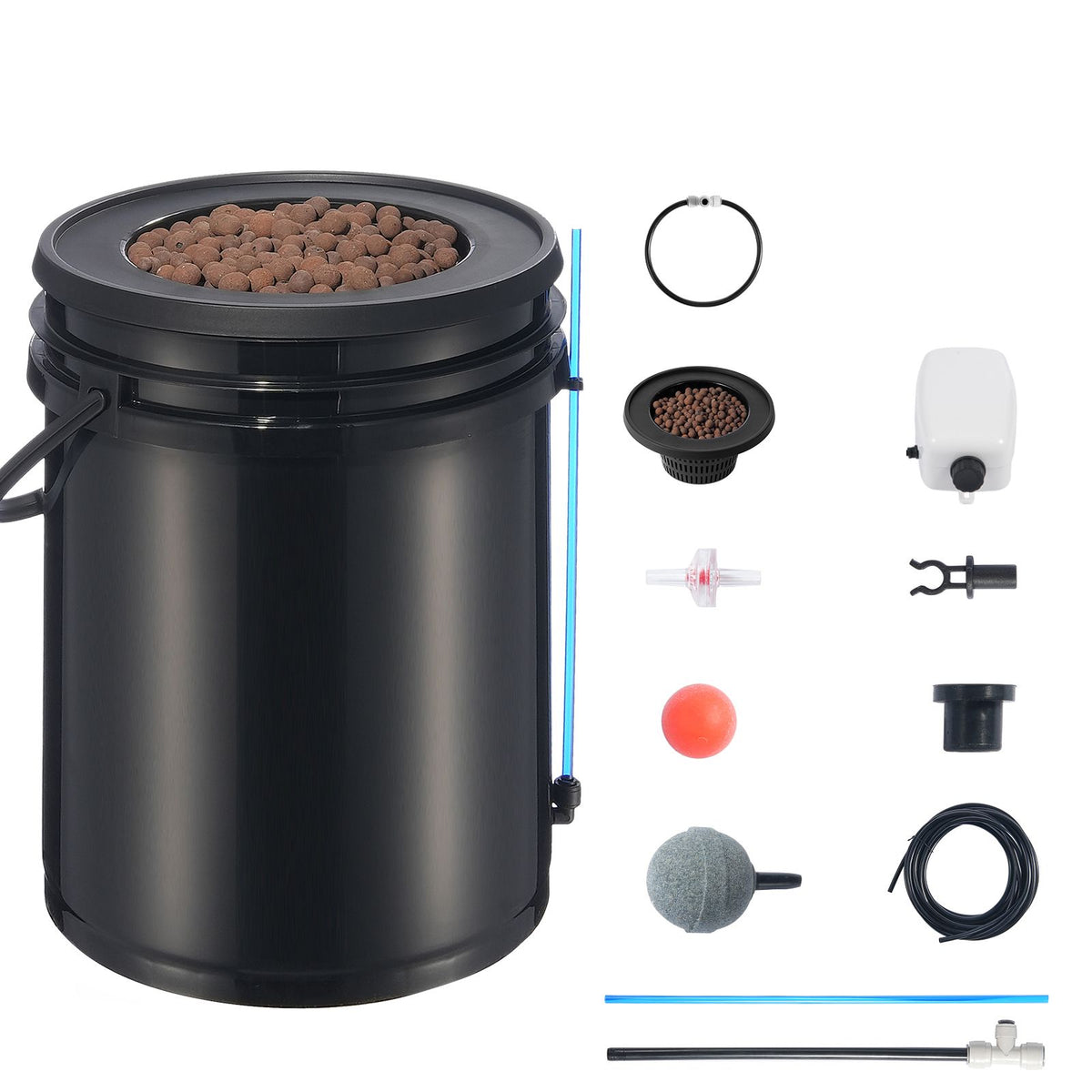DWC Hydroponics Grow System Deep Water Culture with Top Drip 1 Bucket 20L