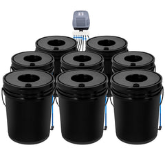 DWC Hydroponics Grow System Deep Water Culture 8 Buckets with Air Pump