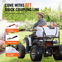 ATV Sprayer 60 L/15.9 Gal ATV/UTV Spot Sprayer with A Nozzle Boom 1.9 GPM