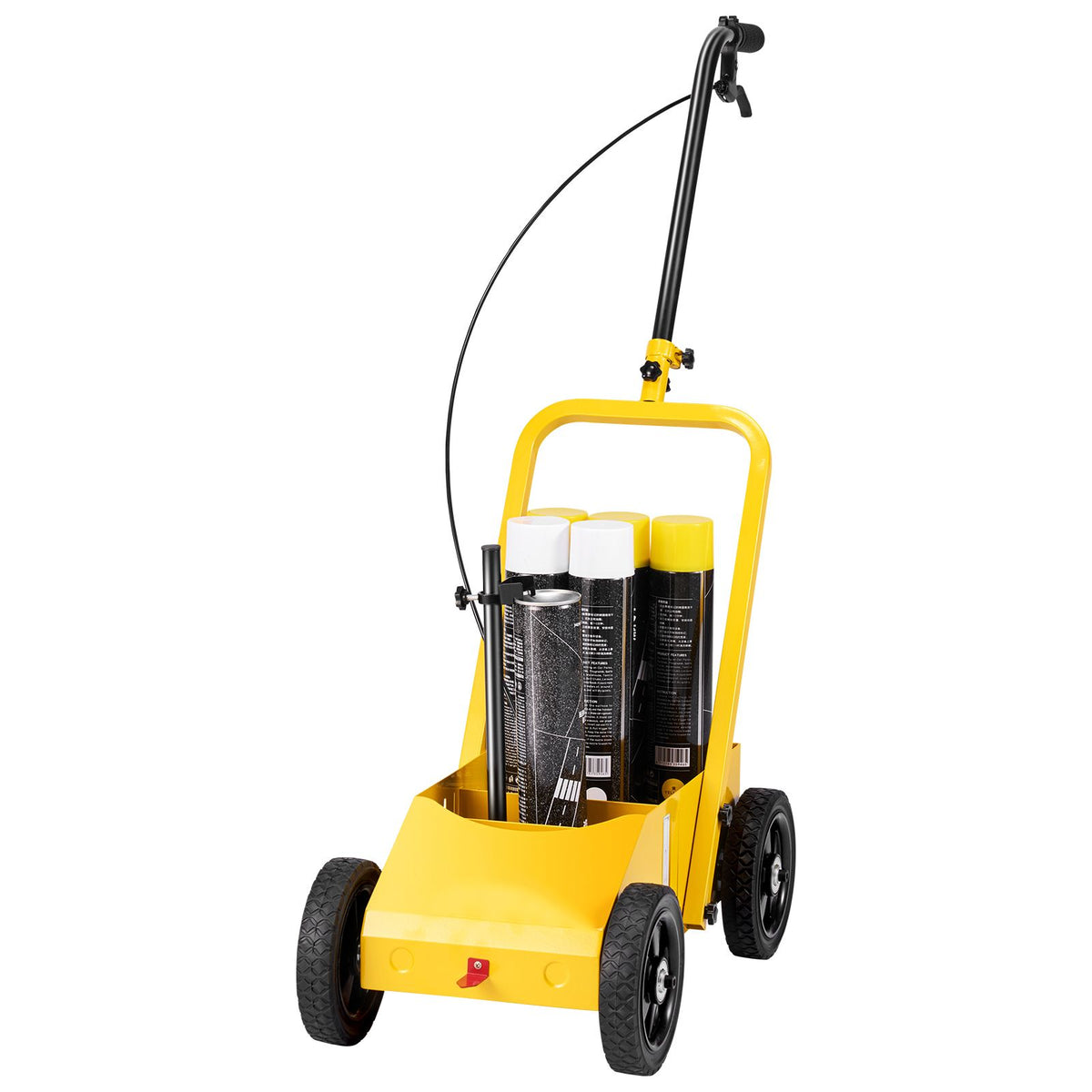 Striping Line Marking Machine, 610 x 330 x 900 mm, 4-Wheel, Heavy Duty Striping Line Machine with 56-102 mm Adjustable Width, Make Clear Edge Line for Roads, Parking Lots, Sports Field, Yellow