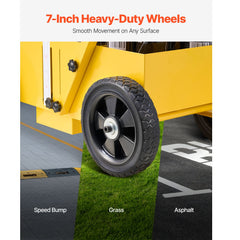 Striping Line Marking Machine, 610 x 330 x 900 mm, 4-Wheel, Heavy Duty Striping Line Machine with 56-102 mm Adjustable Width, Make Clear Edge Line for Roads, Parking Lots, Sports Field, Yellow