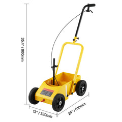 Striping Line Marking Machine, 610 x 330 x 900 mm, 4-Wheel, Heavy Duty Striping Line Machine with 56-102 mm Adjustable Width, Make Clear Edge Line for Roads, Parking Lots, Sports Field, Yellow