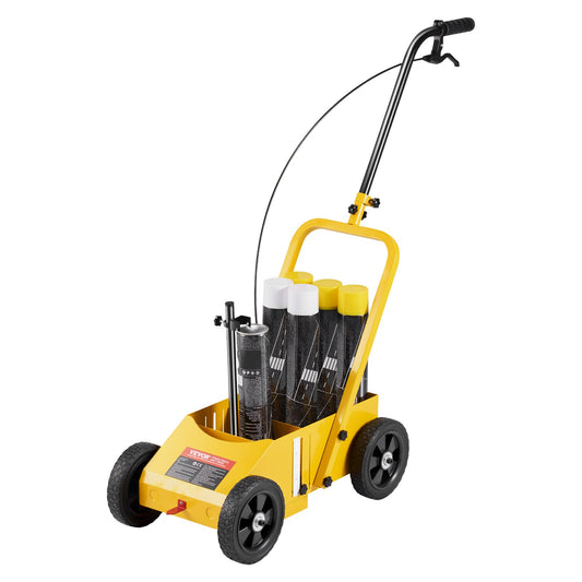 Striping Line Marking Machine, 610 x 330 x 900 mm, 4-Wheel, Heavy Duty Striping Line Machine with 56-102 mm Adjustable Width, Make Clear Edge Line for Roads, Parking Lots, Sports Field, Yellow
