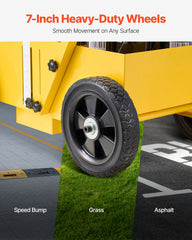 Striping Line Marking Machine, 610 x 330 x 900 mm, 4-Wheel, Heavy Duty Striping Line Machine with 56-102 mm Adjustable Width, Make Clear Edge Line for Roads, Parking Lots, Sports Field, Yellow
