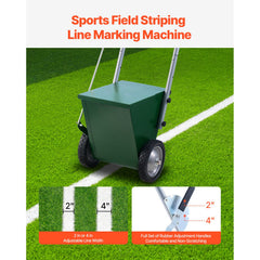 Dry Line Marker 2-Wheel 50 or 100 mm Lines Heavy Duty Steel Chalker 11.3kg