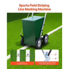 Dry Line Marker 4-Wheel 50 or 100 mm Lines Heavy Duty Steel Chalker 22.7kg