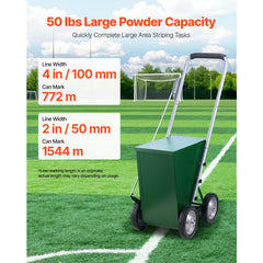 Dry Line Marker 4-Wheel 50 or 100 mm Lines Heavy Duty Steel Chalker 22.7kg