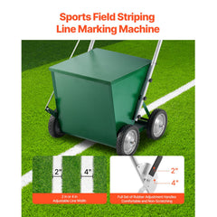 Dry Line Marker 4-Wheel 50 or 100 mm Lines Heavy Duty Steel Chalker 29.5kg