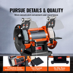 Jewelry Polisher, Bench Grinder Polishing & Buffing Machine, 3590RPM Bench Lathe Polisher with 1 Wool Wheel & 1 Abrasive Fiber Wheel & 1 Grinding Wheel & 100pcs Tools