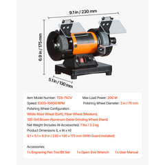 Bench Buffer Polisher, 8300-10600 RPM Adjustable Speed, Polishing & Buffing Machine with Grinding, Fiber, and Wool Wheels, 100-Piece Accessory Kit, for Jewelry, Wood, Metal, Raw Stone, Jade DIY