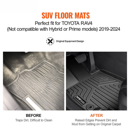 Automotive Floor Mats Fits Toyota RAV4 (Not for Hybrid or Prime) 2019-2024