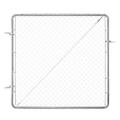 Chain Link Fence Gate, 70 x 72 in, Adjustable Chain Link Fence Panel, Fit 3 ft (W) x 4 ft (H) Garden Fence Gate Opening, Rust-Resistant Galvanized Fencing Gate for Farm Posts Not Included