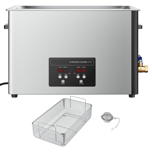 30L Ultrasonic Cleaner, Professional Ultrasonic Cleaner Machine with Cleaning Basket & Digital Display, 480W Stainless Steel 40kHz Industrial Cleaning Machine for Parts, Carburetors, Instruments
