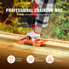 Chainsaw Mill, Vertical Lumber Cutting Guide with 5.1-15.2cm Cutting Width, Cast Iron Portable Timber Chainsaw Attachment, Lightweight Wood Timber Milling Attachment for Builders and Woodworkers