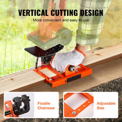 Chainsaw Mill, Vertical Lumber Cutting Guide with 5.1-15.2cm Cutting Width, Cast Iron Portable Timber Chainsaw Attachment, Lightweight Wood Timber Milling Attachment for Builders and Woodworkers
