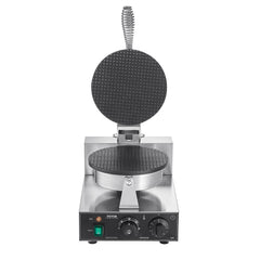 Electric Ice Cream Cone Maker, Commercial 1230W Waffle Cone Machine, Non-Stick Stainless Steel Egg Roll Mold, with Temperature and Time Control, Handle, for Restaurant Bakery Snack Bar Family