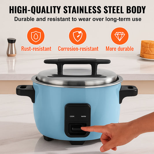 Commercial Rice Cooker, 50-Cup Rice Cooker, 10 Liter Large Rice Cooker and Warmer with Nonstick Inner Pot, Fast Cooking and 24-Hour Keep Warm, with Rice Cup and Paddle, for Restaurant