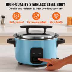 Commercial Rice Cooker, 60-Cup Rice Cooker, 13 Liter Large Rice Cooker and Warmer with Nonstick Inner Pot, Fast Cooking and 24-Hour Keep Warm, with Rice Cup and Paddle, for Restaurant