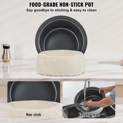 Commercial Rice Cooker, 60-Cup Rice Cooker, 13 Liter Large Rice Cooker and Warmer with Nonstick Inner Pot, Fast Cooking and 24-Hour Keep Warm, with Rice Cup and Paddle, for Restaurant