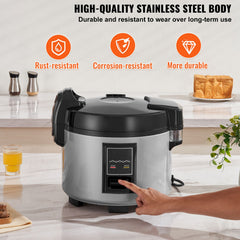 Commercial Rice Cooker 60-Cup Non-Stick Pot 13L 12H Keep Warm Restaurant