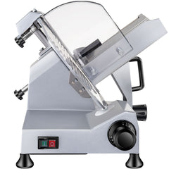 Commercial Meat Slicer, 240W Electric Deli Food Slicer, 10 inch Carbon Steel Blade Electric Food Slicer, 350-400RPM Meat Slicer, 0 - 0.47 inch Adjustable Thickness for Commercial and Home Use