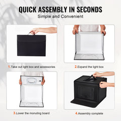 Photo Studio Light Box 3000-5600K Adjustable 3 Color Temperatures,41 x 30 x 30.5cm