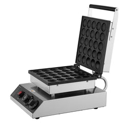 Mini Dutch Pancake Maker, 25PCS 43mm Diameter Dorayaki Baker Machine, 1700W Commercial Electric Poffertjes Grill, Non-stick Stainless Steel, Temp & Time Control, for Home Kitchen Restaurant