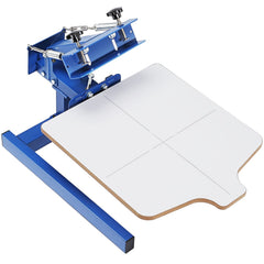 Screen Printing Machine, 1 Color 1 Station Silk Screen Printing Press, 21.2x17.7in / 54x45cm Screen Printing Press, Double-layer Positioning Pallet, Adjustable Tension for T-shirt DIY Printing