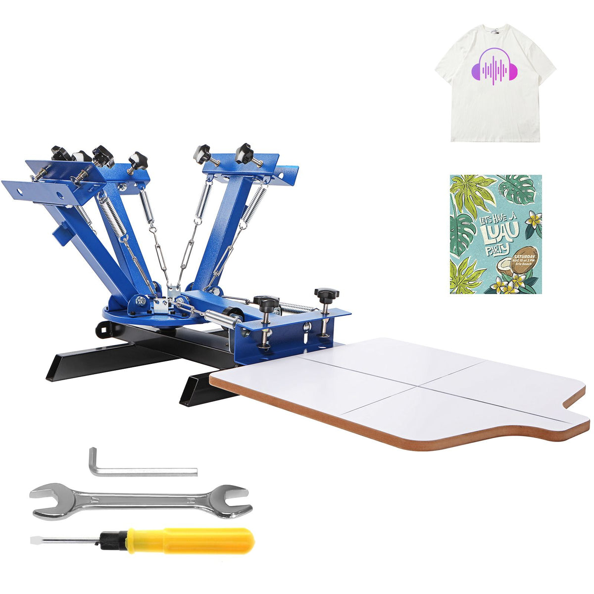 4 Color 1 Station Silk Screening Screenprint Press Screen Printing Machine