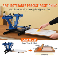 4 Color 1 Station Silk Screening Screenprint Press Screen Printing Machine