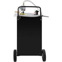 114L Gas Caddy, Fuel Storage Tank with Wheels, Portable Fuel Caddy with Manuel Transfer Pump, Gasoline Diesel Fuel Container for Cars, Lawn Mowers, ATVs, Boats, More, Black