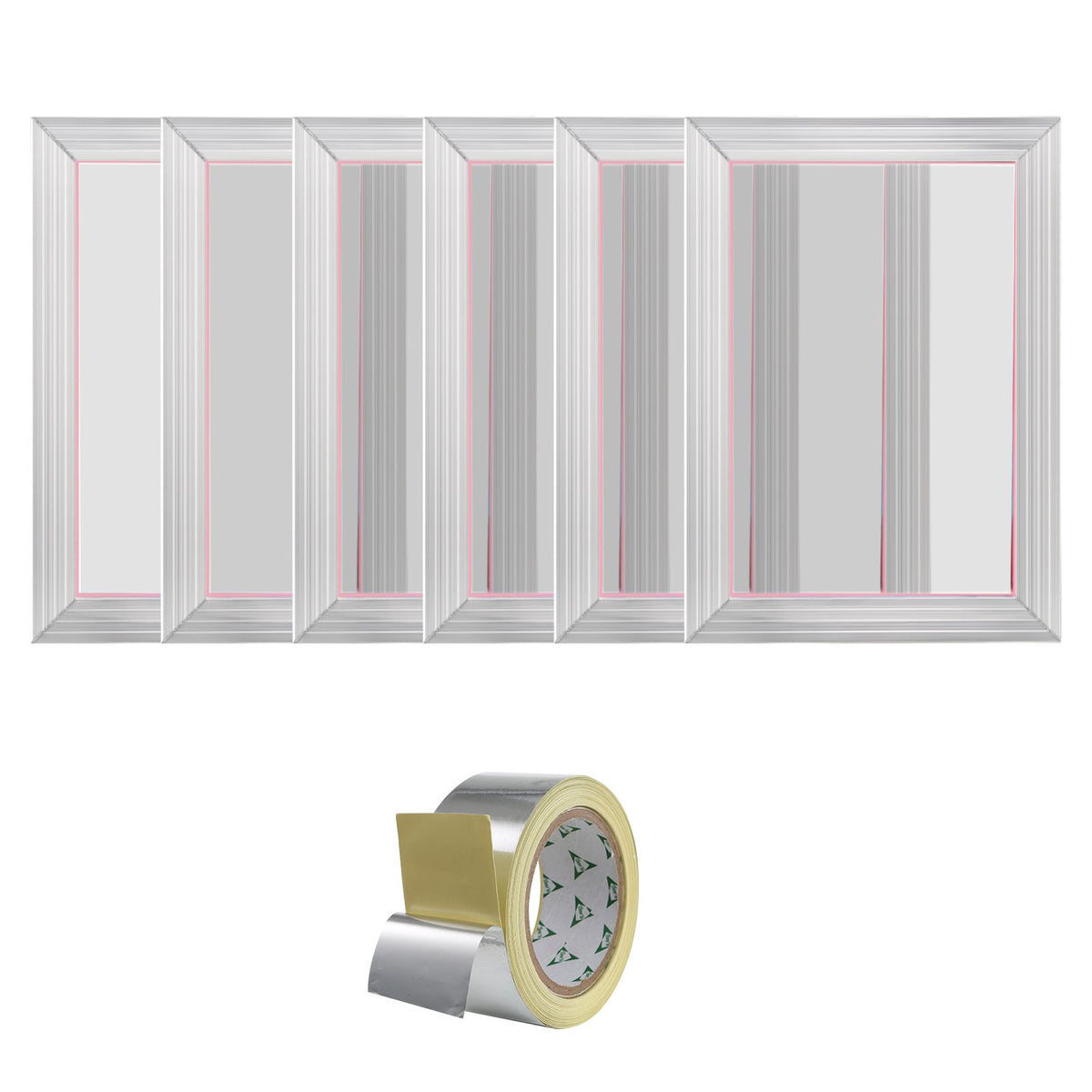 Screen Printing Kit, 6 Pieces Aluminum Silk Screen Printing Frames, 25.4 x 35.6 cm Silk Screen Printing Frame with 110 Count Mesh, High Tension Nylon Mesh and Sealing Tape for T-shirts DIY