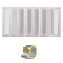 Screen Printing Kit, 6 Pieces Aluminum Silk Screen Printing Frames, 25.4 x 35.6 cm Silk Screen Printing Frame with 110 Count Mesh, High Tension Nylon Mesh and Sealing Tape for T-shirts DIY